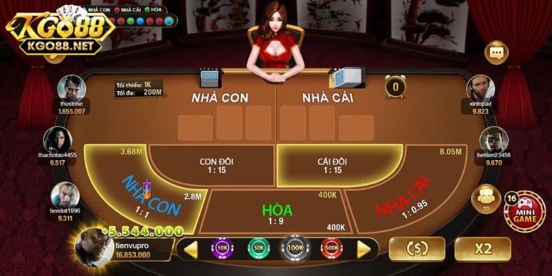 Các tỷ lệ cược trong Baccarat Go88