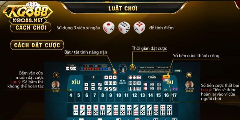 Quy tắc cược trong Sic bo